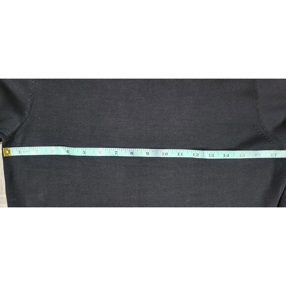 Peruvian Connection Cotton Knit Tunic Dress Size M Black Brown Embroidered 3/4 - Picture 8 of 8